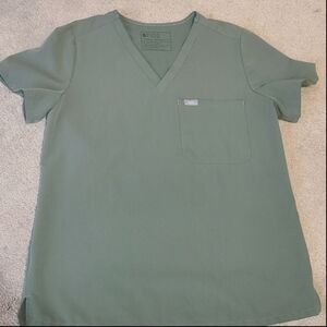 Figs Green V-Neck Scrub Top